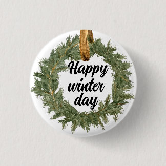 Badge Rond 2,50 Cm Joyeux Jour d'hiver