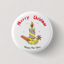 Badge Rond 2,50 Cm Joyeux Noël Bonne année