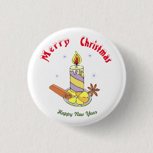 Badge Rond 2,50 Cm Joyeux Noël Bonne année