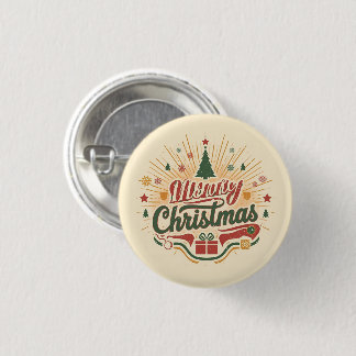Badge Rond 2,50 Cm Joyeux Noël Rétro