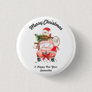 Badge Rond 2,50 Cm Joyeux nouvel an Père Noël cadeaux joyeux Noël