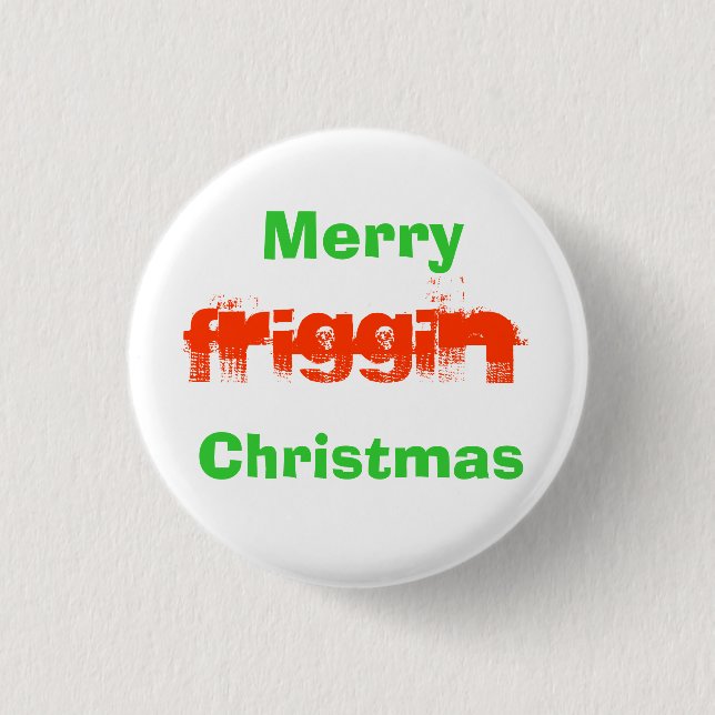 Badge Rond 2,50 Cm Joyeux Pin de Noël de Friggin (Devant)