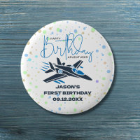 Joyeux premier anniversaire Jet Fighter Avion Bleu