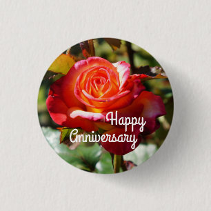 Badge Rond 2,50 Cm Joyeux rêve d'anniversaire venez vrai Rose #2 bout