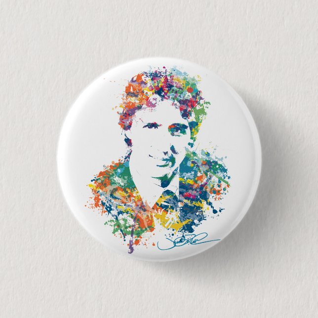 Badge Rond 2,50 Cm Justin Trudeau Art numérique (Devant)