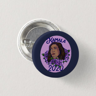 Badge Rond 2,50 Cm Kamala 2020 Floral Violet Art