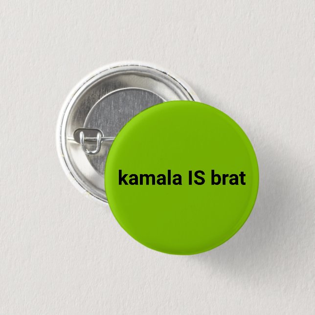Badge Rond 2,50 Cm kamala est noir brat et cool vert citron (Devant & derrière)