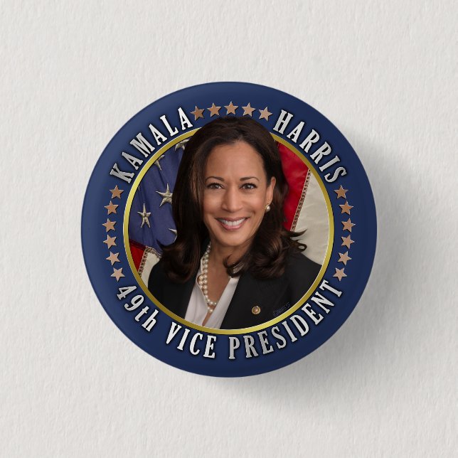 Badge Rond 2,50 Cm Kamala Harris 49e vice-présidente (Devant)