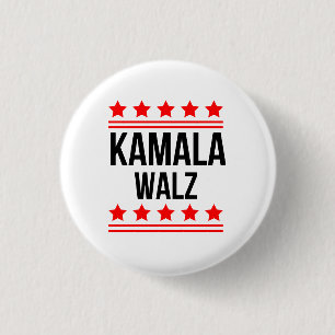 Badge Rond 2,50 Cm Kamala Harris et Tim Walz 