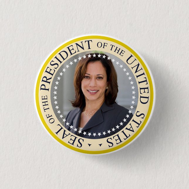 Badge Rond 2,50 Cm Kamala Harris Pin présidentiel (Devant)