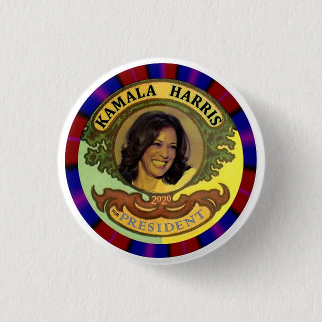 Badge Rond 2,50 Cm Kamala Harris pour le président (Devant)