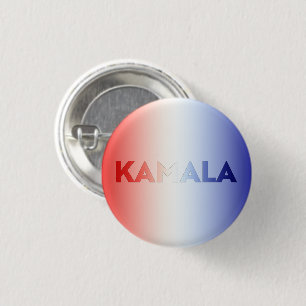 Badge Rond 2,50 Cm Kamala rouge blanc bleu typographie patriotique