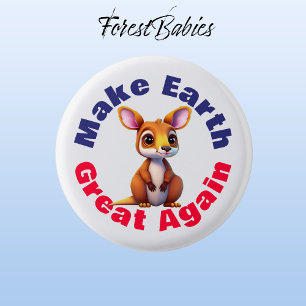 Badge Rond 2,50 Cm Kangaroo, Rendre la Terre grande, De l'environneme