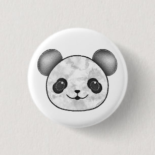 Badge Rond 2,50 Cm Kawaii Panda Dessin En Noir Et Blanc