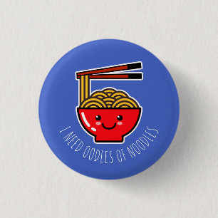 Badge Rond 2,50 Cm Kawaii Ramen Bowl & Chopsticks