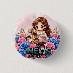 Badge Rond 2,50 Cm Kawaii Zodiac Neos Balance