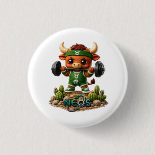 Badge Rond 2,50 Cm Kawaii Zodiac Neos Taureau