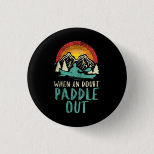 Badge Rond 2,50 Cm Kayak Nature Rétro