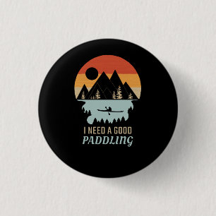 Badge Rond 2,50 Cm Kayaking Mountains Retro