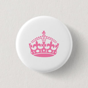 Badge Rond 2,50 Cm Keep calm pink victory crown