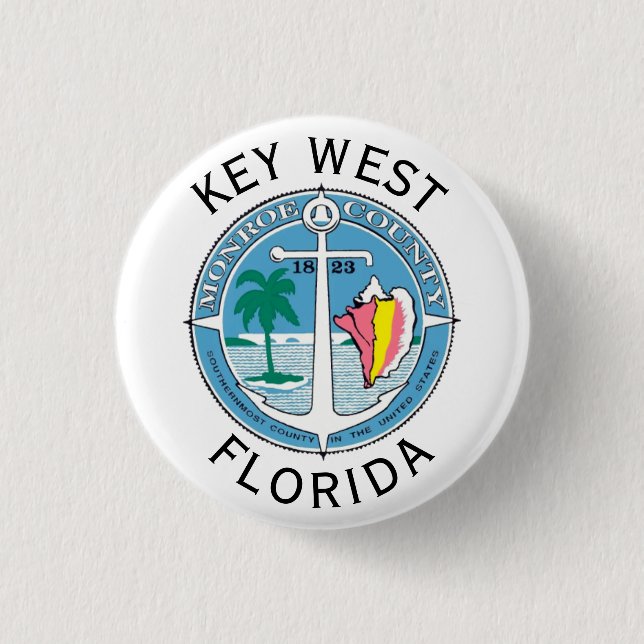 Badge Rond 2,50 Cm Key West - Florida Keys (Devant)