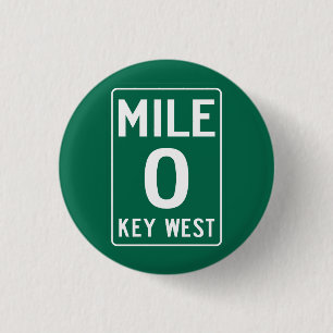 Badge Rond 2,50 Cm Key West Mile 0, Floride États-Unis