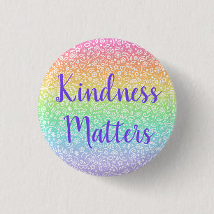 Badge Rond 2,50 Cm Kindness Matters & Doodles Rainbow Button