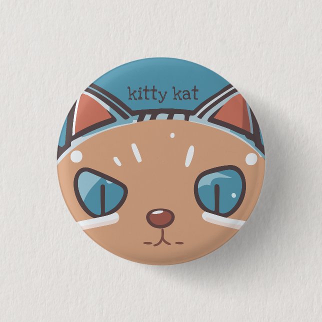 Badge Rond 2,50 Cm Kitty Chat Faced (Devant)