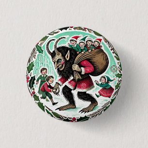 Badge Rond 2,50 Cm Krampus Noël