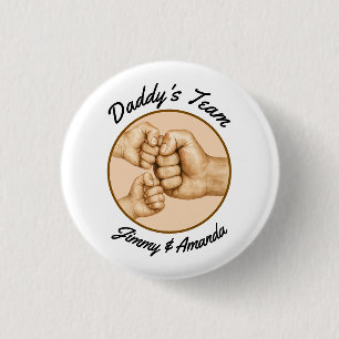 Badge Rond 2,50 Cm L’équipe de papa, premier coup de pied Père Enfant