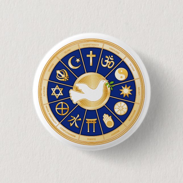 Badge Rond 2,50 Cm La colombe de la paix (Devant)