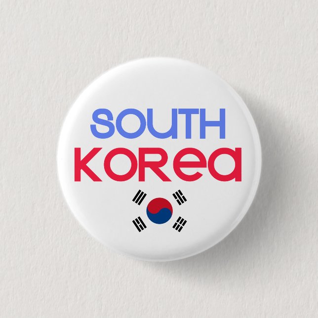 Badge Rond 2,50 Cm La Corée du Sud et l'a (drapeau sud-coréen) (Devant)