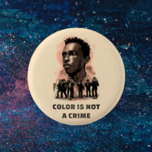 Badge Rond 2,50 Cm La couleur n'est pas un crime - Bouton de sensibil