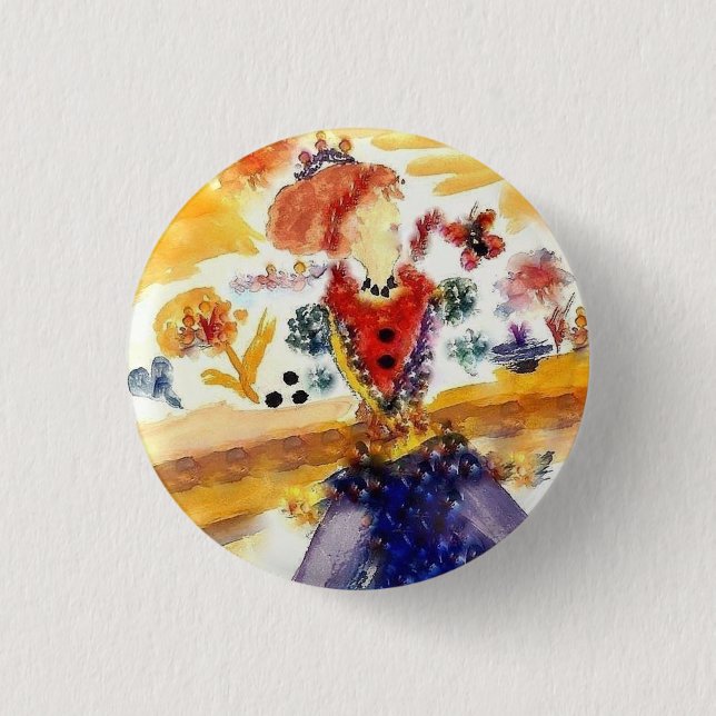 BADGE ROND 2,50 CM LA DAME COLLECTION (AQUARELLES) (Devant)