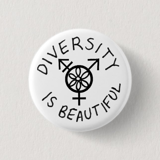 Badge Rond 2,50 Cm La diversité est belle (Devant)