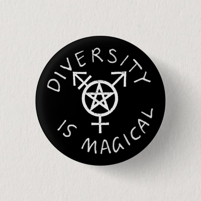 Badge Rond 2,50 Cm La diversité est bouton magique (Devant)