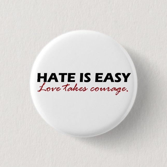 Badge Rond 2,50 Cm La haine est facile [bouton]. (Devant)