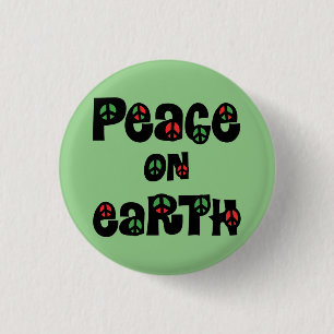 Badge Rond 2,50 Cm La Paix sur Terre Noël