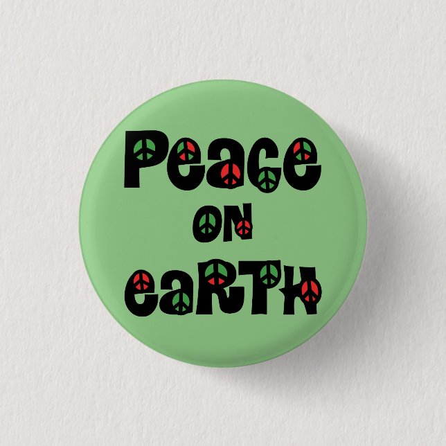 Badge Rond 2,50 Cm La Paix sur Terre Noël (Devant)