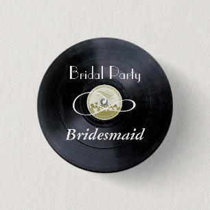 Badge Rond 2,50 Cm La partie nuptiale de vinyle de craie