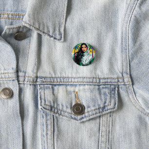 Badge Rond 2,50 Cm "La reine de la pop saoudienne - Art patrimonial a
