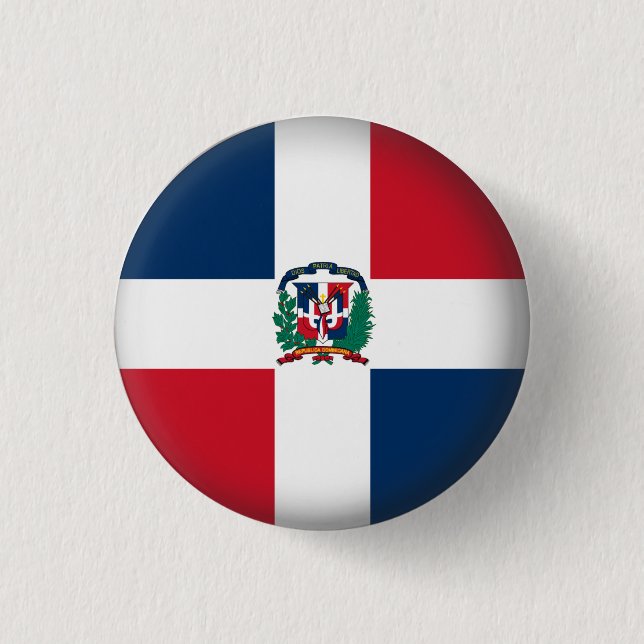 Badge Rond 2,50 Cm La République Dominicaine ronde (Devant)