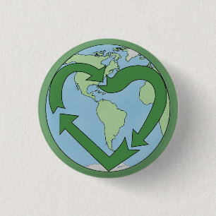Badge Rond 2,50 Cm La terre d'amour, réutilisent