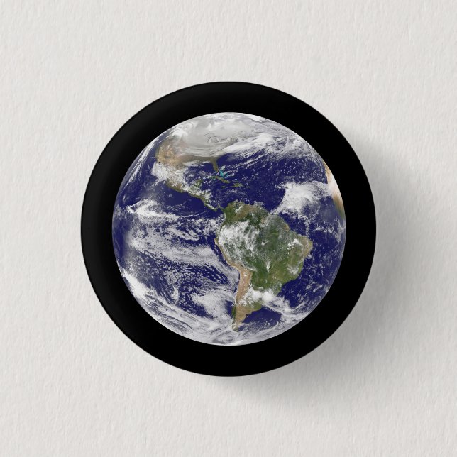 Badge Rond 2,50 Cm La terre du globe rond photographique de l'espace (Devant)