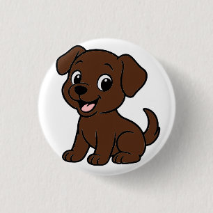 Badge Rond 2,50 Cm Labrador chocolat dessin animé
