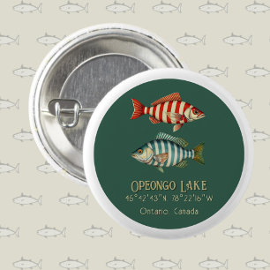 Badge Rond 2,50 Cm Lac Opeongo Ontario Canada poisson pêche