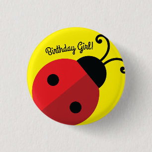 Badge Rond 2,50 Cm Lady Bug Cute Anniversaire de enfant Party