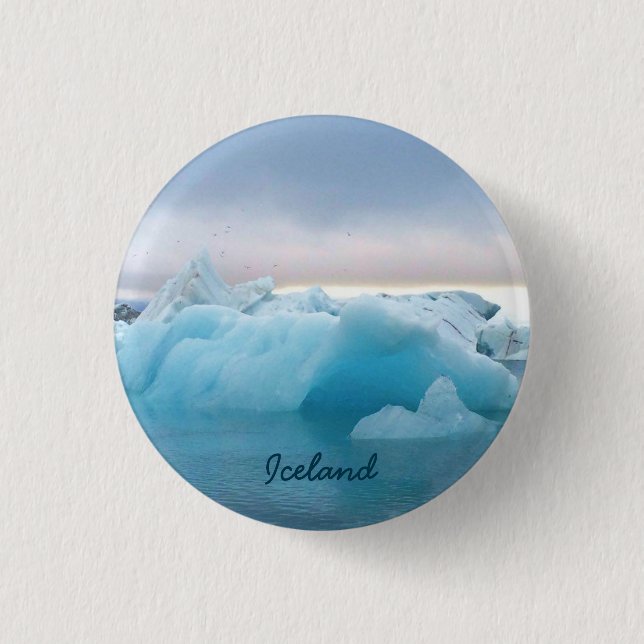 Badge Rond 2,50 Cm Lagune des glaciers islandais (Devant)