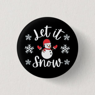 Badge Rond 2,50 Cm Laisser neiger Noël hiver