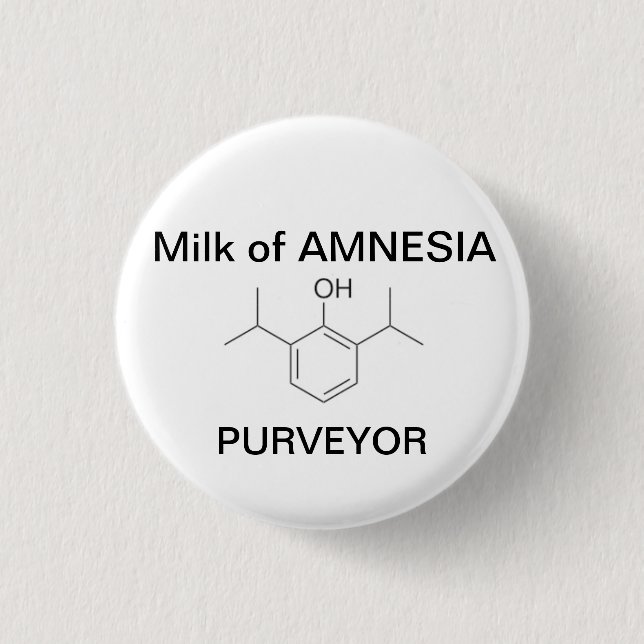 Badge Rond 2,50 Cm Lait d'AMNÉSIE (Devant)